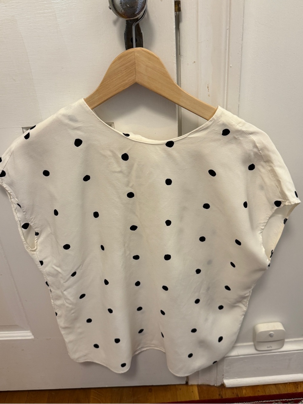 & Other Stories White Polka Dot Short Sleeve Blouse size M